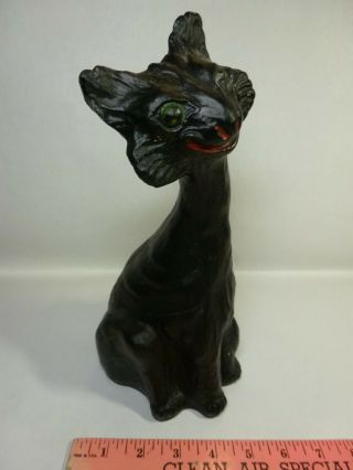 Antique Tiffin Satin Black Glass Grotesque Sassy Susie Alley Cat 11 " Pre Fenton