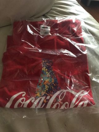 Nip Coca Cola Coke Bottle Splash Paint Red T Shirt 100 Cotton Large