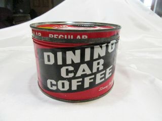 Vintage Dining Car Coffee Tin,  1 Lb.  With Lid Vgc