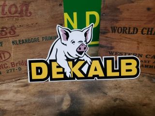 Dekalb Swine Pig Sign Seed Feed Barn Flying Ear Corn Hen Tractor