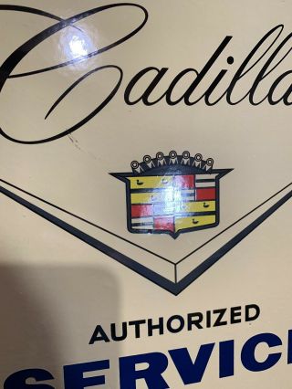 Cadillac Service Advertising Gas Oil Porcelain Sign 6
