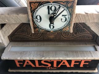 Vintage Falstaff Beer Clock/sign Man Woman Cave Bar Advertising Box