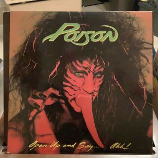 Poison Open Up And Say Ahh Vinyl Lp 1988 Pressing Banned Cover 7777 - 48493 - 1 Nm