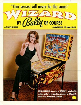 Wizard Bally Pinball Flyer / Brochure / Ad