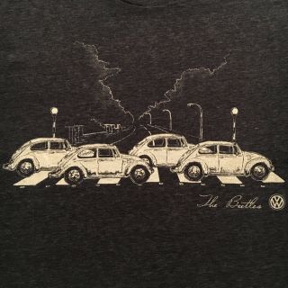 Licensed The Beetles T - Shirt - - Volkswagen Bug Car - - Beatles Abbey Road Parody - - (l)