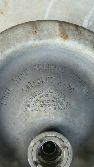 Rare Vintage 7.  75 Gallon Empty Lone Star Beer Keg From The Lone Star Brewing Co