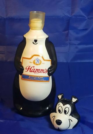 HAMM ' S BEER BEAR 1972 Character Ceramic Decanter 11 