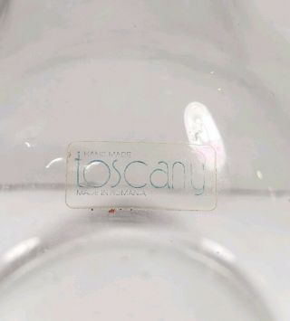 Vintage MCM Toscany Tall Clear Glass Decanter With Stopper Handmade In Romania 3