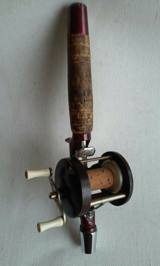 Vintage Fishing Reel Beer Keg Tap Handle 10 - 1/2 " Cork Handle Abu Garcia Pflueger