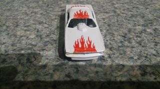 Hot Wheels Mattel Top Eliminator White with Red Flames Made in France 2