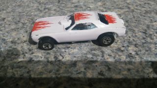 Hot Wheels Mattel Top Eliminator White with Red Flames Made in France 3