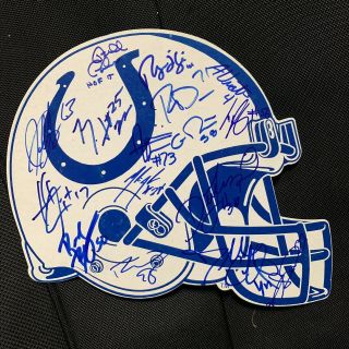 Indianapolis Colts Bowl Xli Champs Signed Cardboard Helmet 16 Autographs