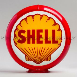 Shell 13.  5 " Gas Pump Globe W/ Red Plastic Body (g175)
