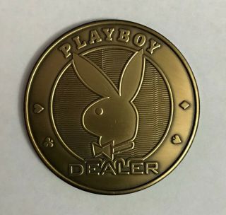 Playboy Bunny Head Poker Dealer Button Metal 50mm Coin Texas Hold Em Cards