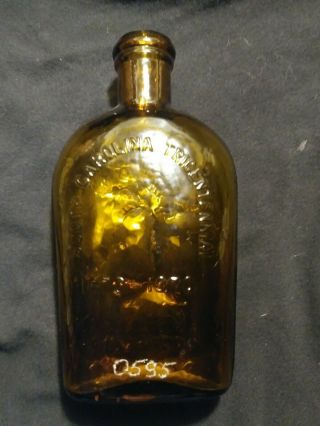 1/2 PINT AMBER TRI CENTENIAL COMMEMORATIVE S C DISPENSARY FLASK 1970 LIMITED ED 2