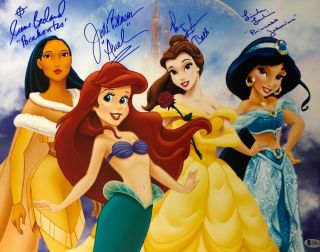 Disney Princesses 16x20 Photo Signed By 4 Belle Ariel Jasmine Pocahontas Bsa