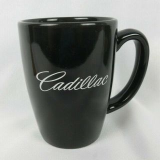 Cadillac - Tapered Black Coffee Cup Mug With White Script - Classic & Stylish