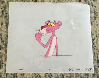 Pink Panther,  Production Cel,  Hand Painted Matching Pencil Drawing