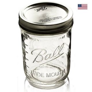 Ball Wide Mouth Pint Canning Mason Jars,  Lids & Bands Clear Glass,  16Oz 24 - Pack 3