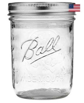Ball Wide Mouth Pint Canning Mason Jars,  Lids & Bands Clear Glass,  16Oz 24 - Pack 6