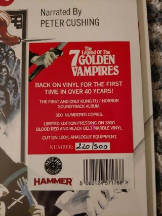 James Bernard Legend Of The 7 Golden Vampires Soundtrack LP Colored Vinyl d 3
