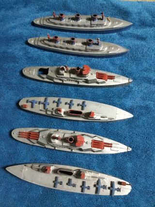 Tootsie Toy Ships,  1930’s,  Aircraft Carrier,  Cruiseship,  Battleships