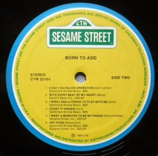 Sesame Street Born To Add LP Children ' s Television Workshop CTW 22104 1983 VG, 5