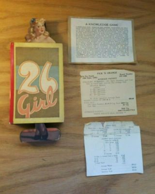 Vintage Pin Up Girl 26 Gambling Trade Punch Board Game