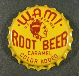 Rare Fine Wami Root Beer Cork Lined Crown Bottle Cap Vintage Antique Un -