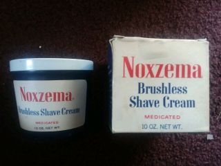Vintage Blue Noxzema Brushless Shave Cream Jar With Lid