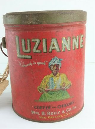 1928 Luzianne Coffee & Chicory Tin Can 3 lbs 