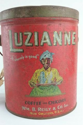 1928 Luzianne Coffee & Chicory Tin Can 3 lbs 