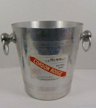 Vintage G.  H.  Mumm & Co.  Cordon Rouge Brut Champagne Ice Bucket Made In France