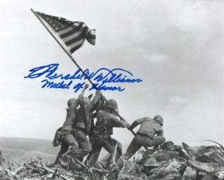 Hershel Williams Signed 8x10 Photo Medal Of Honor Iwo Jima Wwii Moh Beckett Bas