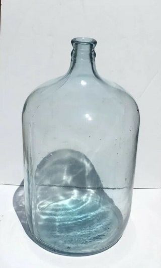Vtg Tinted Blue 5 Gallon Glass Carboy Water Jug Embossed Bottle