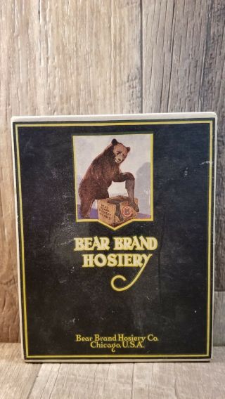 Vintage Country Store Bear Brand Hosiery Cardboard Display Box Stonewall Hose