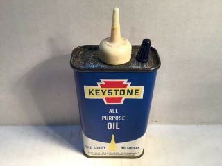 Vintage Keystone Oil Can Nos Full Handy Oiler 4 Oz Rare Tin 3 Old Cities Whiz Gm