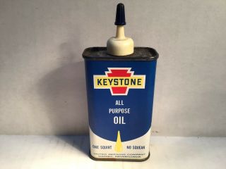 Vintage Keystone Oil Can NOS Full handy oiler 4 oz rare tin 3 Old Cities Whiz GM 4