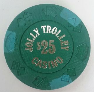 $25 Jolly Trolley Casino Chip From Las Vegas,  Nevada