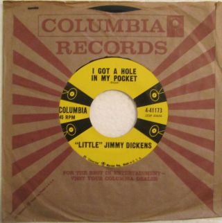 Little Jimmy Dickens - Rockabilly - I Got A Hole In My Pocket - Rare Near