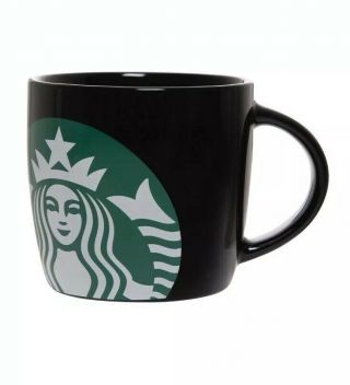 Starbucks Coffee Tea Mug Black Mermaid Logo Design Cup 14 Oz