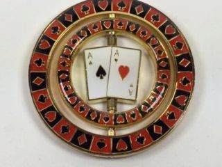 Triple Aces Spinning Spinner Suited Card Guard Poker Hand Protector Metal