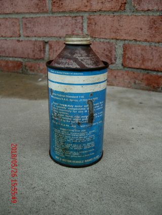 Vintage conetop Volkswagen Brake Fluid oil can - rare late 1960 ' s 3