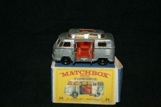 Matchbox Lesney Series Year 1967 Mb34 Rare Volkswagen Camper In Very Good Cond