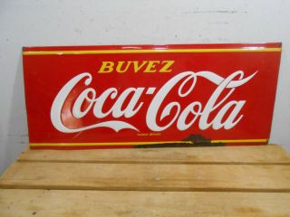 Rare 1960 Coca Cola Coke 29 " X 12 " Soda Pop Store Tin Sign