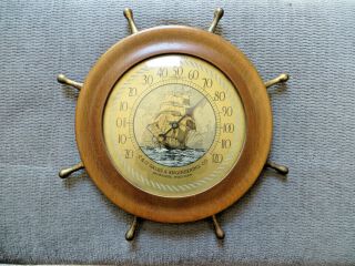 Vintage Ships Wheel Advertising Thermometer - C&g Sales & Engineering Milwaukee Wi