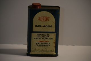 Vintage Du Pont Imr 4064 Smokeless Powder Gunpowder Can Tin Half Full