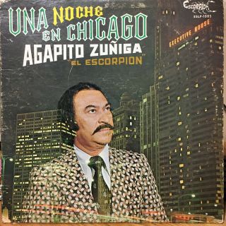 " Tejano Tex Mex  Agapito Zuniga  Un Noche En Chicago " Rare Lp "