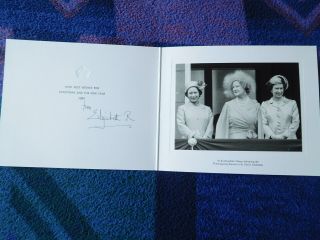 Queen Elizabeth The Queen Mother - Lovely Signed 1980 Chirstmas Card