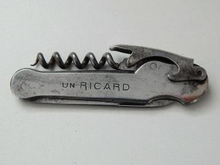 Rare Vintage French " Ricard " Bottle Opener Corkscrew Knife,  Pastis De Marsseille